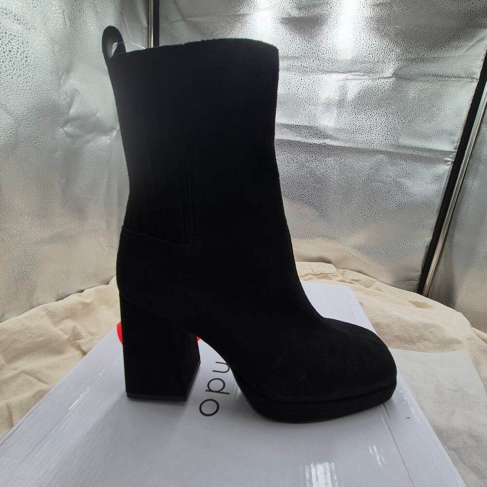 NEW Blondo Rozalie Waterproof Bootie Black Suede Leather SIZE 7.5